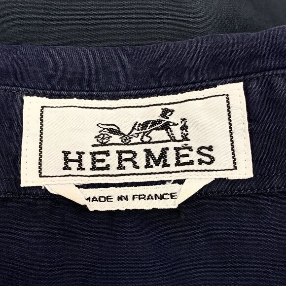 DM0107 Hermes Mens Long-Sleeve Button-Up Shirt With Geometric Stripe Design - Picture 5 of 8